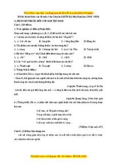 Đề thi tuyển sinh chính thức vào 10 môn Ngữ Văn năm 2018 - 2019 có đáp án - THPT chuyên KHTN Hà Nội