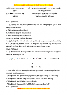 Đề thi vào 10 môn Hóa học năm 2023 - Trường THPT Chuyên Huế