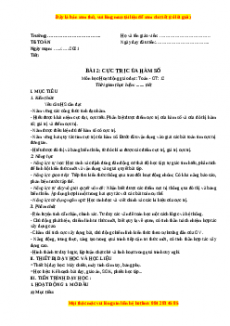 Giáo án Toán 12 học kì I Giải tích Bài 2: Cực trị của hàm số