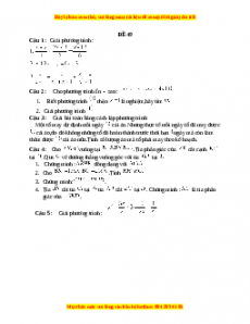 Đề thi giữa kì 2 Toán 8 năm 2023 - Đề 49