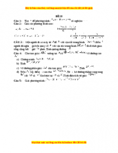 Đề thi giữa kì 2 Toán 8 năm 2023 - Đề 20