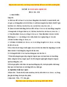 Giáo án Tiếng việt 1 Chân trời sáng tạo Ngàn hoa khoe sắc