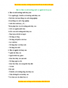 Lý thuyết Công nghệ 7 Cánh diều Bài 14: Bảo vệ môi trường nuôi và nguồn lợi thuỷ sản