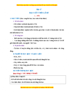 Giáo án Bài 17 Lịch sử 7 Kết nối tri thức (2024): Đại Việt thời Lê Sơ