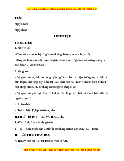 Giáo án Luyện tập trang 59 Toán 9 Học kì 1