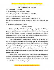 Đề thi cuối kì 1 Tiếng Việt lớp 5 năm 2023 (Đề 14)