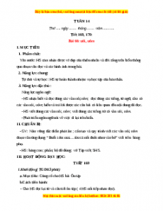 Giáo án Tuần 14 Tiếng việt lớp 1 Kết nối tri thức