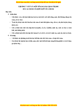 Chuyên đề luyện thi Hóa học 12 năm 2023 cực hay - Phần 7: Sắt Và Một Số Kim Loại Quan Trọng
