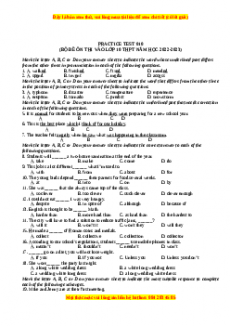 Đề luyện thi vào 10 môn Tiếng anh năm 2023 có đáp án (Đề 10)