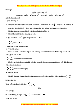 Phát triển tư duy sáng tạo Giải Toán 8 Đại số - Chương 2: Phân thức đại số