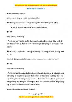 Đề thi cuối kì 1 Tiếng Việt lớp 4 (Đề 15)