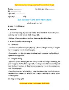 Giáo án Công nghệ 6 Bài 8 (Kết nối tri thức): Sử dụng và bảo quản trang phục