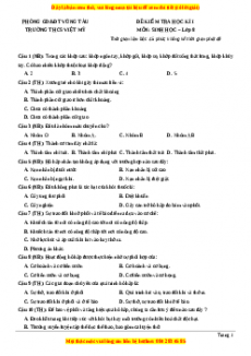 Đề thi học kì 1 Sinh học 8 năm 2023 trường THCS - THPT Việt Mỹ - BR - VT