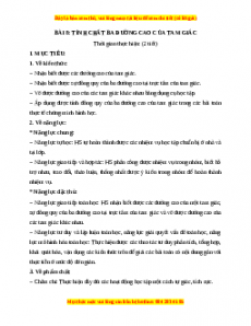 Giáo án Tính chất ba đường cao của tam giác Toán 7 Chân trời sáng tạo