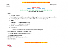 Giáo án Tiếng anh 7 Friends Plus Unit 4 IN THE PICTURE