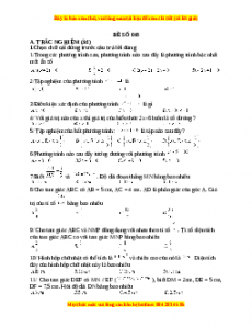 Đề thi cuối học kì 2 Toán 8 năm 2022 - 2023 - Đề 48