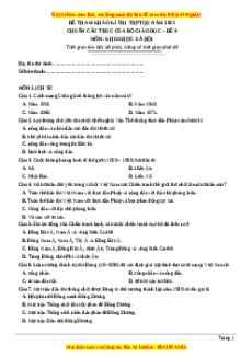 Đề luyện thi TN THPT Quốc Gia môn KHXH có đáp án ( đề 9 )