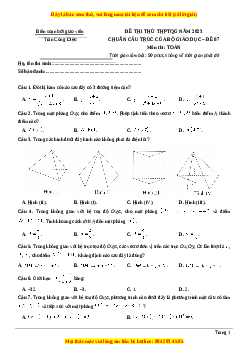 Đề thi thử THPT Quốc Gia môn Toán có đáp án (đề 7 ) - thầy Trần Công Diệu