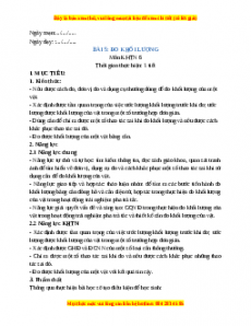 Giáo án KHTN 6 Đo khối lượng Chân trời sáng tạo