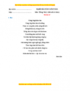 Bài tập cuối tuần Tiếng việt lớp 2 Tuần 17 Kết nối tri thức (có lời giải)