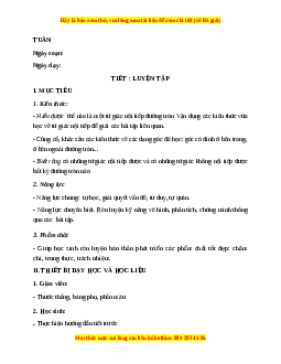 Giáo án Luyện tập trang 89, 90 Toán 9 Học kì 2