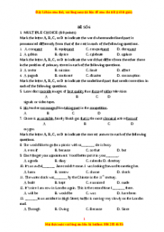 Đề thi trắc nghiệm Tiếng anh 10 năm 2022 - 2023 (Đề 6)