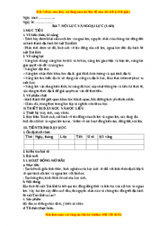 Giáo án Bài 7 Địa lí 10 Kết nối tri thức (2024): Nội lực và ngoại lực