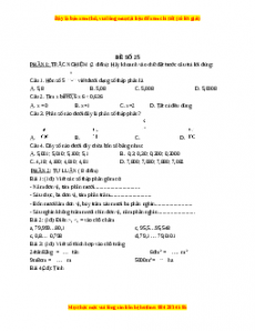 Bộ đề thi Toán 5 học kì 1 năm 2022 - 2023 - Đề 25