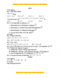 Đề thi giữa kì 1 Toán 8 năm 2023 - Đề 91
