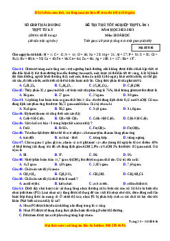 Đề thi thử Hóa học trường Tứ Kỳ lần 1 năm 2023