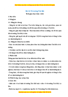 Giáo án Bài 16 Vật lí 7 Cánh diều: Từ trường Trái Đất