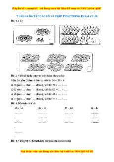 Bài tập cuối tuần Toán lớp 1 Tuần 34 Kết nối tri thức (có lời giải)