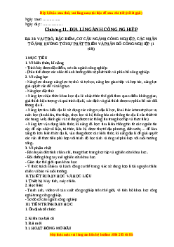 Giáo án Bài 28 Địa lí 10 Kết nối tri thức (2024): Vai trò, đặc điểm, cơ cấu ngành công nghiệp, các nhân tố ảnh hưởng tới sự phát triển