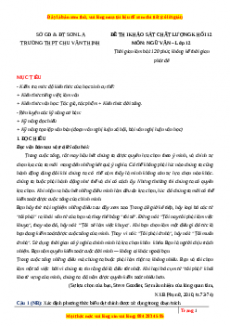 Đề thi thử Ngữ văn trường Chu Văn An - Lạng Sơn lần 1 năm 2023