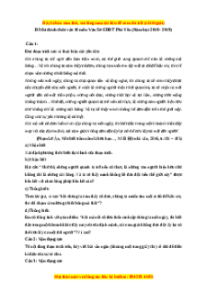 Đề thi tuyển sinh chính thức vào 10 môn Ngữ Văn năm 2018 - 2019 có đáp án - Sở GDĐT Phú Yên