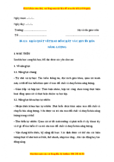 Giáo án Sinh học 7 Kết nối tri thức (năm 2023) | Giáo án Khoa học tự nhiên 7 mới, chuẩn nhất