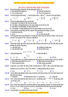 Đề thi thử Vật lí Liên trường Nghệ An năm 2023