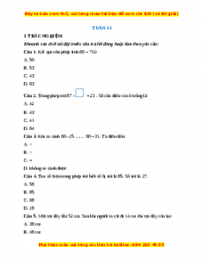 Bài tập cuối tuần Toán lớp 2 Tuần 13 Chân trời sáng tạo (có lời giải)