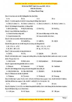 Đề thi thử THPT Quốc Gia môn Hóa có đáp án ( đề 15 ) - thầy Phạm Thanh Tùng