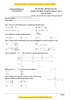 Đề thi thử THPT Quốc Gia môn Toán có đáp án (đề 14 ) - thầy Trần Công Diệu