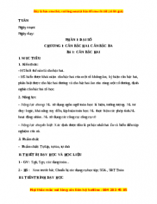 Giáo án Toán 9 Học kì 1