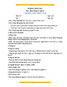 Giáo án HĐTN 3 Tuần 30 Chân trời sáng tạo: Cuộc sống xanh