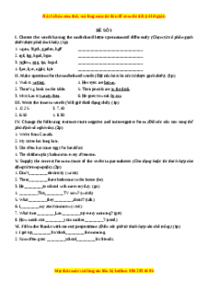 Học kỳ 2: Phần 2 Một số đề kiểm tra học kỳ 2 - Mục A- Đề số 3-Giáo viên Mai Lan Hương đầy đủ đáp án