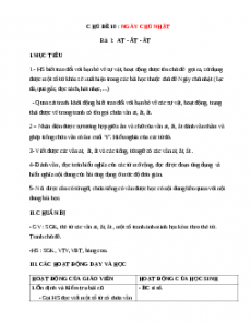 Giáo án Ngày chủ nhật Tiếng việt lớp 1 Chân trời sáng tạo