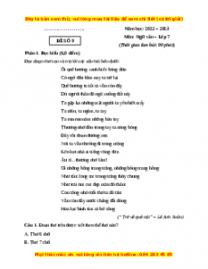 Đề thi cuối học kì 2 Ngữ Văn 7 Chân trời sáng tạo (Đề 9)