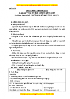 Giáo án Tuần 33: Người lao động tương lai ( Tiết 2 ) Hoạt động trải nghiệm 3 Kết nối tri thức