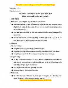 Giáo án Mệnh đề toán học Toán 10 Cánh diều