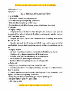 Giáo án Bài 43 KHTN 6 Kết nối tri thức (2024): Trong lượng, lực hấp dẫn