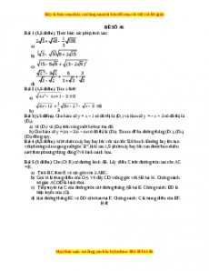 Đề thi Toán 9 học kì 1 năm 2022 - 2023 - Đề 46