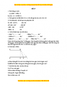 Đề thi Toán lớp 4 cuối kì 1 năm 2022 - 2023 (Đề 37)